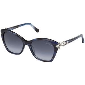 NWOT Roberto Cavalli women's RC1077 92W 55mm sunglasses, Blue/Black/Crystals